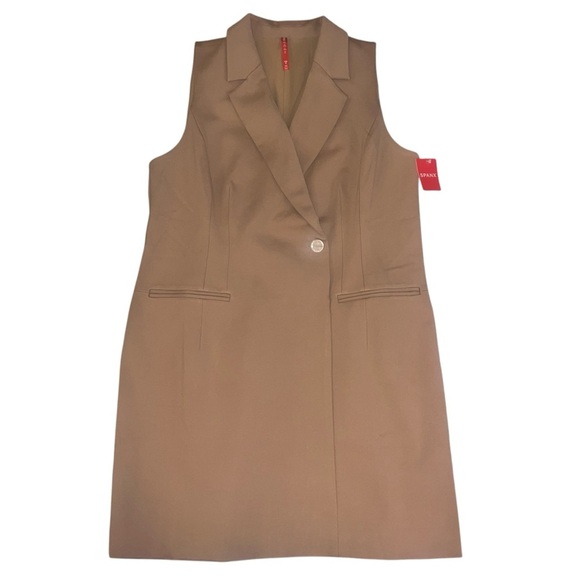 SPANX Dresses & Skirts - NWT SPANX Ponte Vest Dress Toffee Tan Large Business Casual Figure Flattering